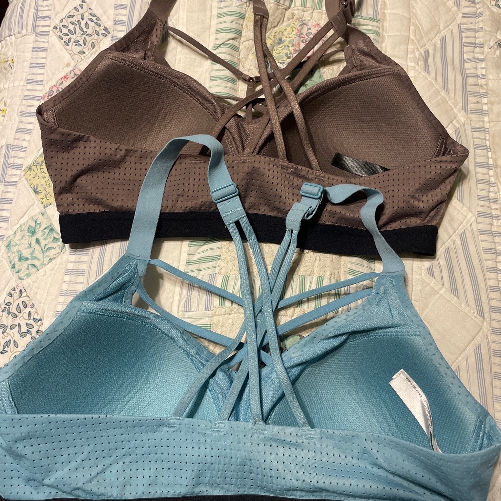 Victoria's Secret Brown and Light Blue Strappy Bralettes